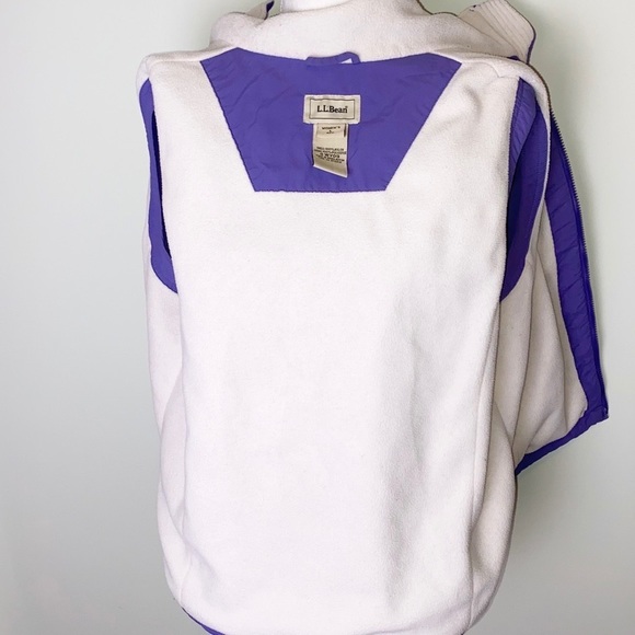 L.L. Bean Fleece Lined Purple Zip Up Vest Size Large - Picture 6 of 8